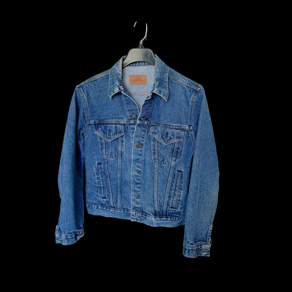 Levis‎ 80's Type 3 Denim Trucker Jacket Blue Medium Wash Made in USA Sz 42R